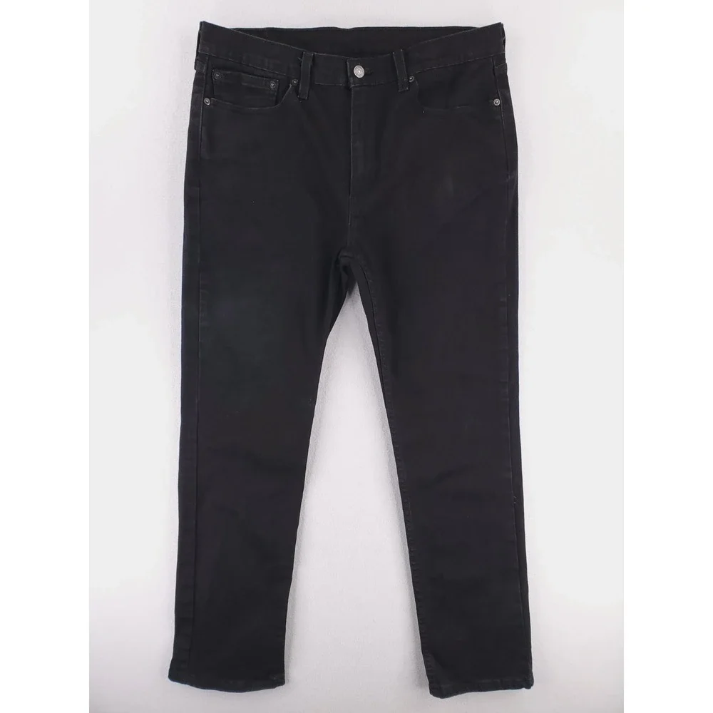 Levis 514 Jeans Mens 36x32 Black Slim Straight Stretch Denim Pants Red‎ Tab
